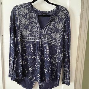 Lucky Brand blouse size M Blue and Grey